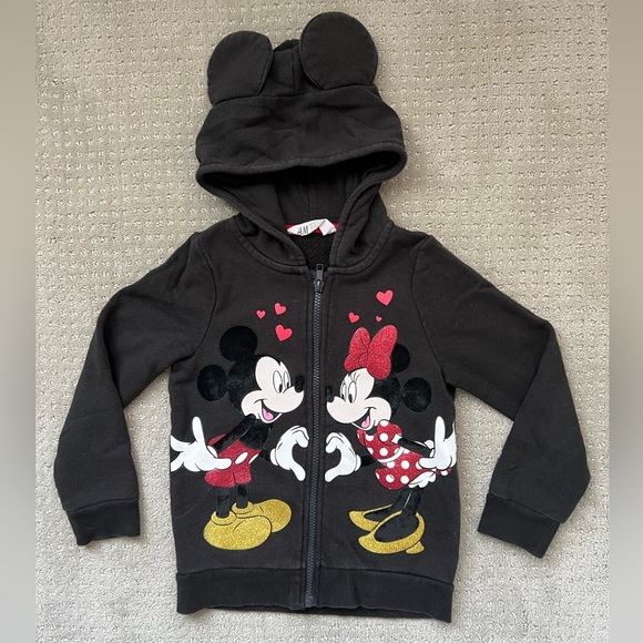 Girl’s Mickey and Minnie Mouse full-zip hoodie size 4-6 - Picture 1 of 5
